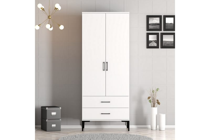 Kumsal Garderob 80 cm - Vit - Förvaring - Klädförvaring - Garderob & garderobssystem