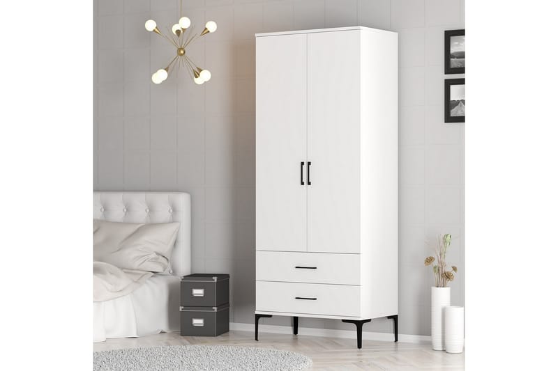 Kumsal Garderob 80 cm - Vit - Förvaring - Klädförvaring - Garderob & garderobssystem