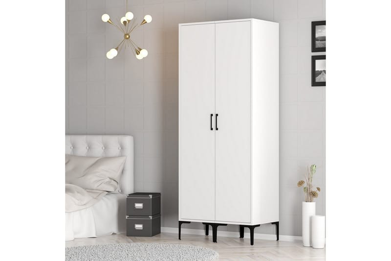 Kumsal Garderob 80 cm - Vit - Förvaring - Klädförvaring - Garderob & garderobssystem