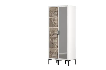 Kumsal Garderob med Spegel 80 cm i Trä - Vit - Förvaring - Klädförvaring - Garderob & garderobssystem