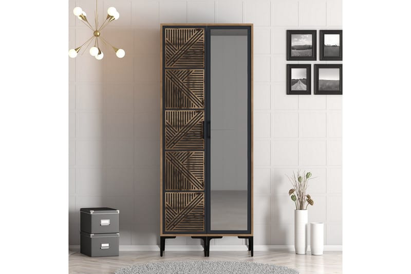 Kumsal Garderob med Spegel - Antracit - Förvaring - Klädförvaring - Garderob & garderobssystem