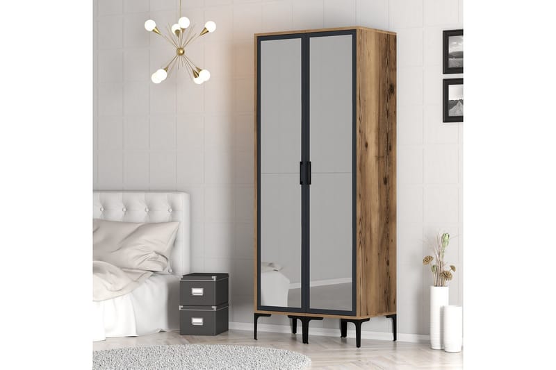 Kumsal Garderob med Spegel - Antracit - Förvaring - Klädförvaring - Garderob & garderobssystem