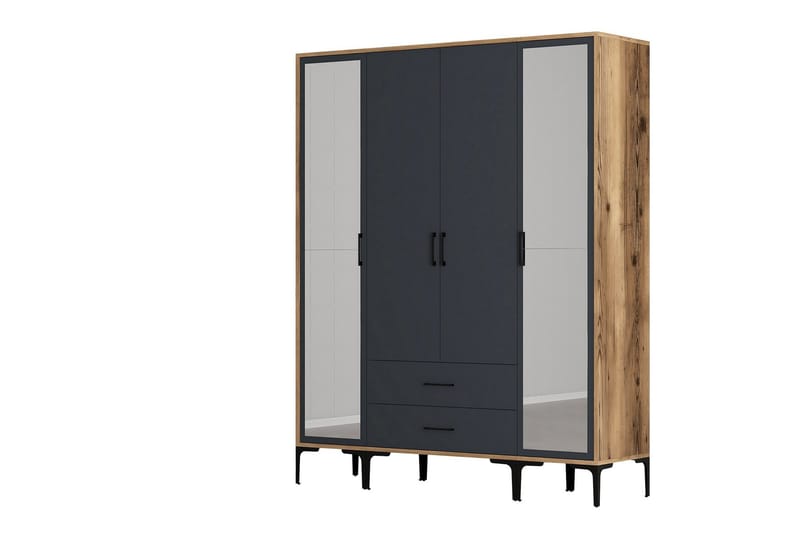 Kumsal Garderob med Spegel - Antracit - Förvaring - Klädförvaring - Garderob & garderobssystem