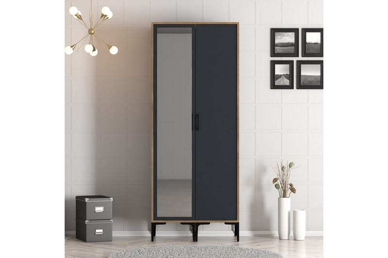 Kumsal Garderob med Spegel - Antracit - Förvaring - Klädförvaring - Garderob & garderobssystem