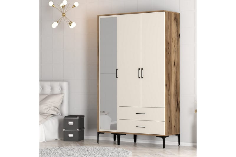 Kumsal Garderob med Spegel - Cream - Förvaring - Klädförvaring - Garderob & garderobssystem