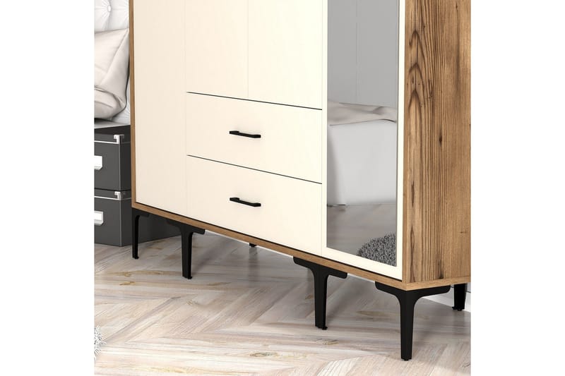 Kumsal Garderob med Spegel - Cream - Förvaring - Klädförvaring - Garderob & garderobssystem