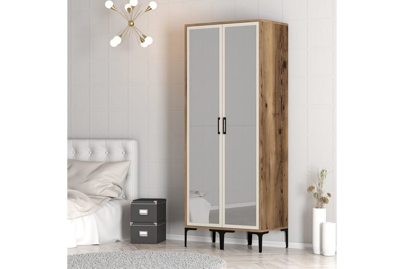 Kumsal Garderob med Spegel - Cream - Förvaring - Klädförvaring - Garderob & garderobssystem