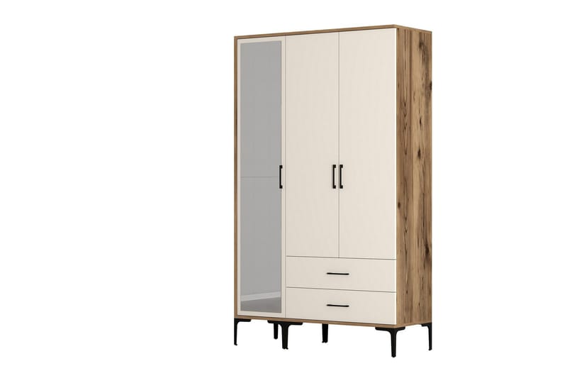 Kumsal Garderob med Spegel - Cream - Förvaring - Klädförvaring - Garderob & garderobssystem