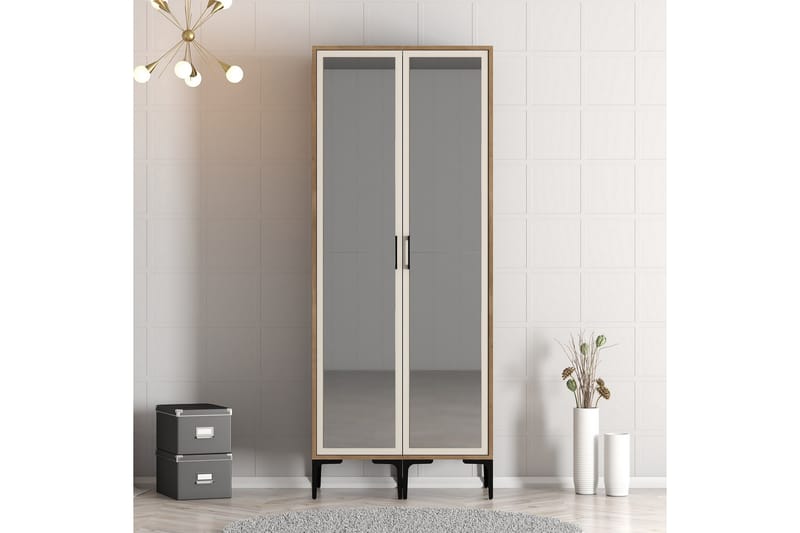 Kumsal Garderob med Spegel - Cream - Förvaring - Klädförvaring - Garderob & garderobssystem