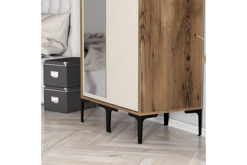 Kumsal Garderob med Spegel - Cream - Förvaring - Klädförvaring - Garderob & garderobssystem