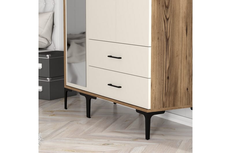 Kumsal Garderob med Spegel - Cream - Förvaring - Klädförvaring - Garderob & garderobssystem