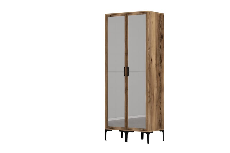 Kumsal Garderob med Spegel - Valnöt - Förvaring - Klädförvaring - Garderob & garderobssystem