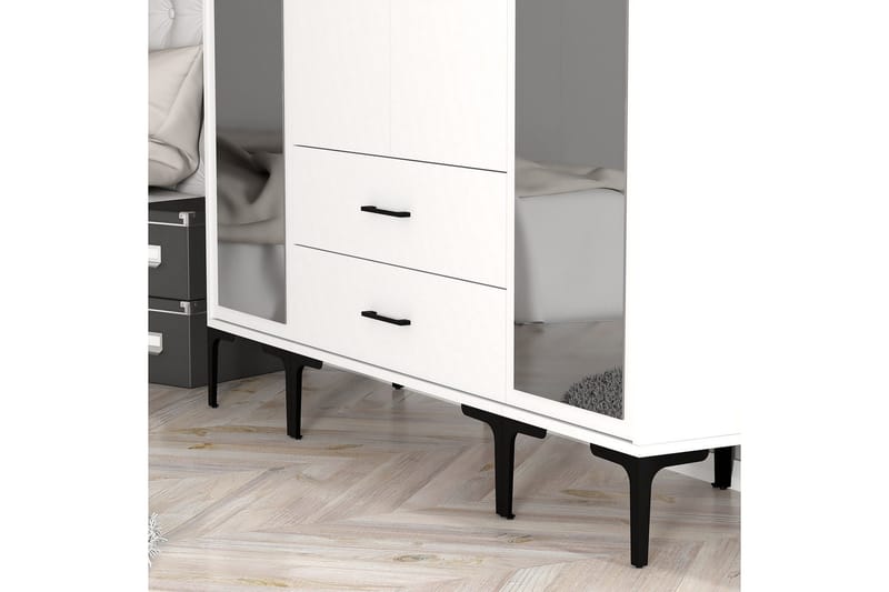 Kumsal Garderob med Spegel - Vit - Förvaring - Klädförvaring - Garderob & garderobssystem