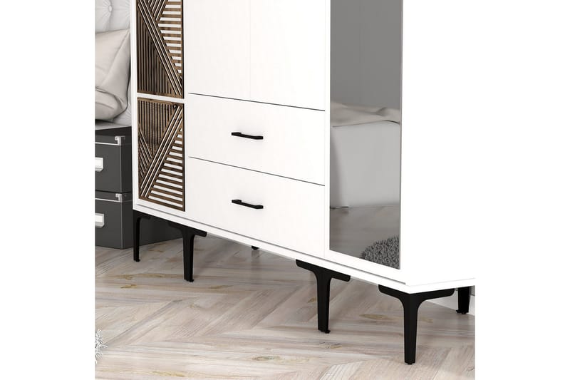 Kumsal Garderob med Spegel - Vit - Förvaring - Klädförvaring - Garderob & garderobssystem