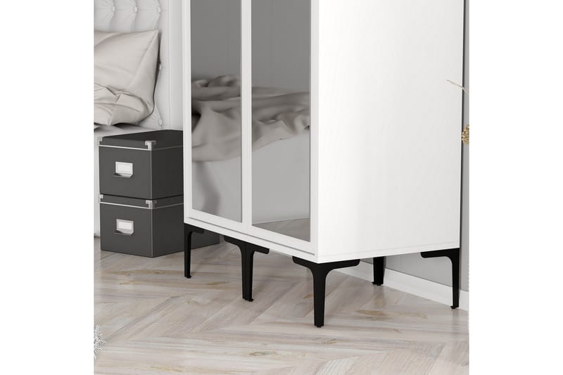 Kumsal Garderob med Spegel - Vit - Förvaring - Klädförvaring - Garderob & garderobssystem