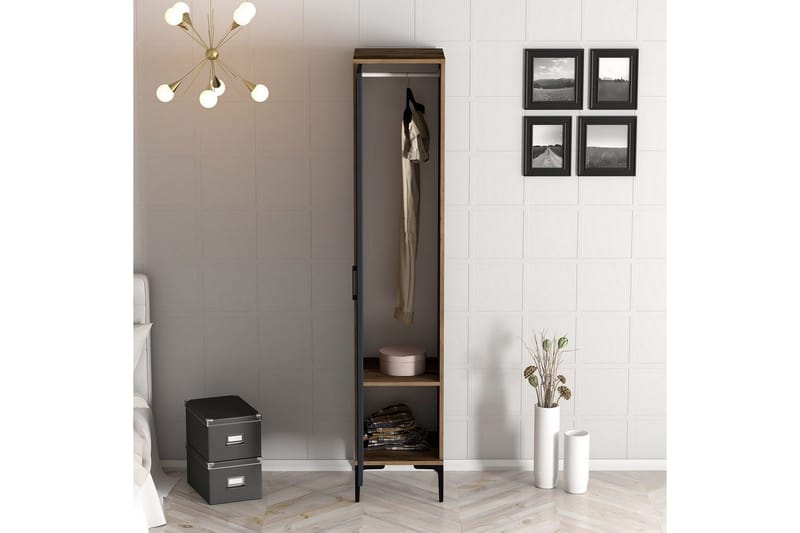 Kumsal Garderobsskåp 40x47,5 cm - Valnöt/Antracit - Förvaring - Klädförvaring - Garderob & garderobssystem - Klädskåp & fristående garderob