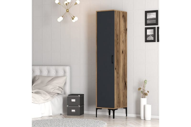Kumsal Garderobsskåp 40x47,5 cm - Valnöt/Antracit - Förvaring - Klädförvaring - Garderob & garderobssystem - Klädskåp & fristående garderob