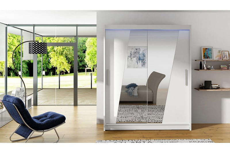 Leila Garderob + LED - Vit - Förvaring - Klädförvaring - Garderob & garderobssystem - Klädskåp & fristående garderob