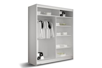 Leila Garderob 150 cm Skjutdörrar Spegel - Beige/Trä/Natur - Förvaring - Klädförvaring - Garderob & garderobssystem