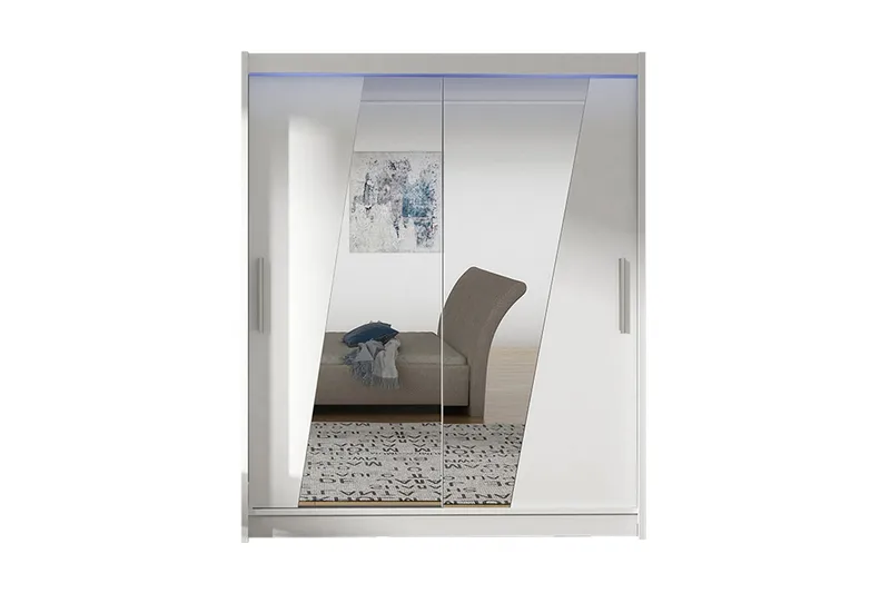 Leila Garderob + LED, Vit