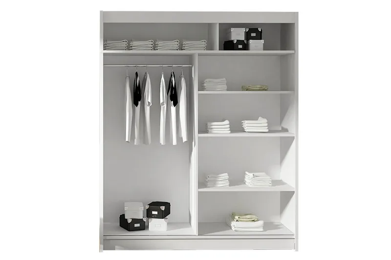 Leila Garderob Skjutdörrar Rund Spegel - Ek/Spegel - Förvaring - Klädförvaring - Garderob & garderobssystem