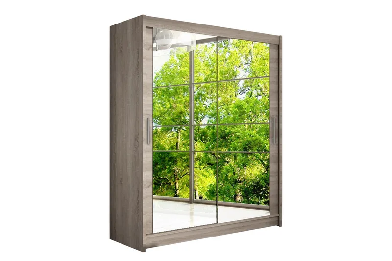 Leila Garderob Skjutdörrar Speglar - Ek/Tryffel/Spegel - Förvaring - Klädförvaring - Garderob & garderobssystem