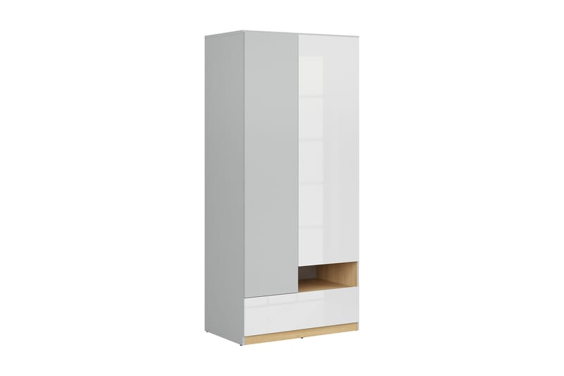 Leokkol Garderob 55 cm - Ljusgrå/Trä/Natur/Vit - Förvaring - Klädförvaring - Garderob & garderobssystem
