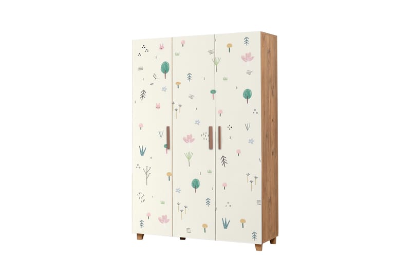 Leva Garderob 120x189 cm Brun/Vit - Hanah Home - Förvaring - Klädförvaring - Garderob & garderobssystem