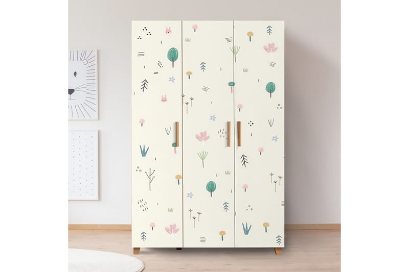 Leva Garderob 120x189 cm Brun/Vit - Hanah Home - Förvaring - Klädförvaring - Garderob & garderobssystem