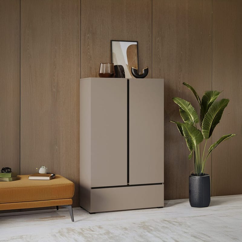 Linneskåp Cross S 2 dörrar 1 låda - Kongo - Förvaring - Klädförvaring - Garderob & garderobssystem - Klädskåp & fristående garderob