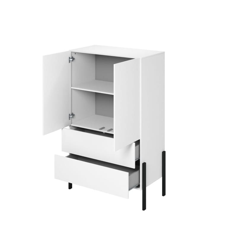 Linneskåp Jukon S 2 Dörrar med 2 Lådor - Vit supermatt - Förvaring - Klädförvaring - Garderob & garderobssystem - Klädskåp & fristående garderob