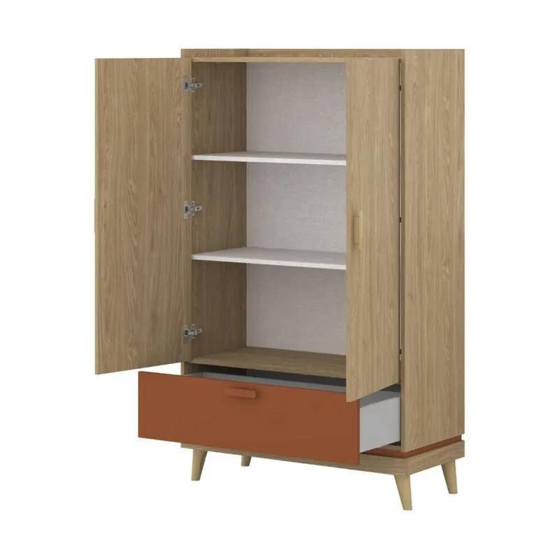 Linneskåp Scandi 2 dörrar 1 låda - Oljerad Ek - Förvaring - Klädförvaring - Garderob & garderobssystem - Klädskåp & fristående garderob