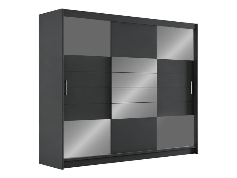 Lionel Garderob med spegel 250x215 cm, grafit
