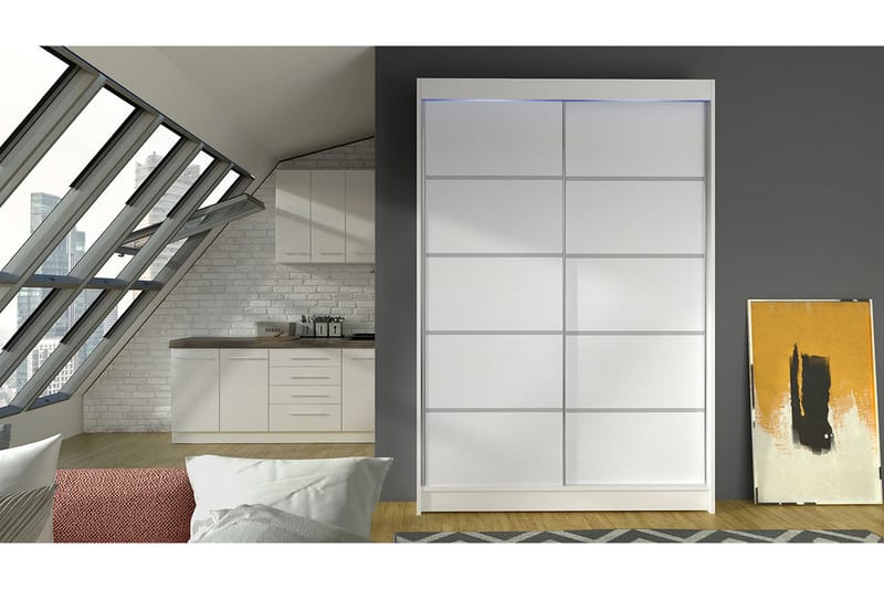Liverpool Garderob 120x200 cm - Vit - Förvaring - Klädförvaring - Garderob & garderobssystem