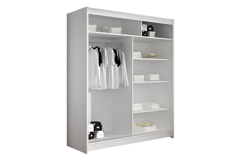 Liverpool Garderob 120x200 cm - Vit/Brun - Förvaring - Klädförvaring - Garderob & garderobssystem