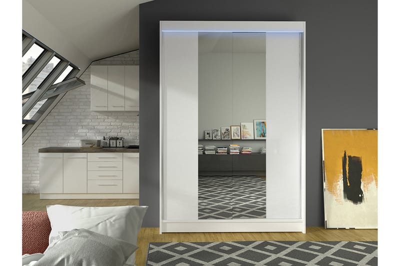 Liverpool Garderob m. Spegel 120x200 cm - Grå - Förvaring - Klädförvaring - Garderob & garderobssystem