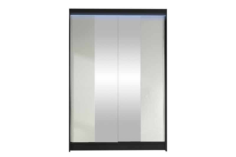 Liverpool Garderob m. Spegel 120x200 cm - Svart/Vit - Förvaring - Klädförvaring - Garderob & garderobssystem