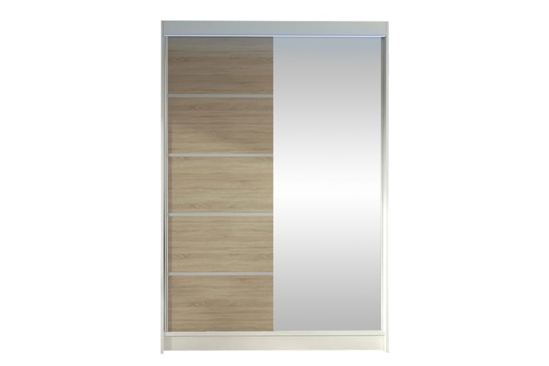 Liverpool Garderob m. Spegel 120x200 cm - Vit/Brun - Förvaring - Klädförvaring - Garderob & garderobssystem