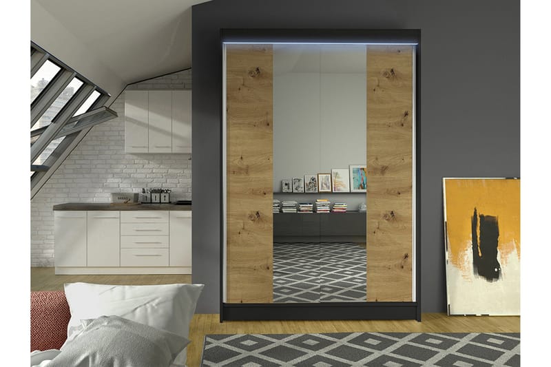 Liverpool Garderob m. Spegel 120x200 cm - Förvaring - Klädförvaring - Garderob & garderobssystem