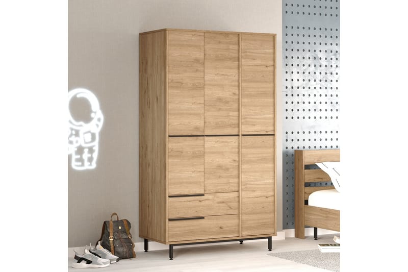 Liyakat Garderob 112,2 cm - Valnöt - Förvaring - Klädförvaring - Garderob & garderobssystem