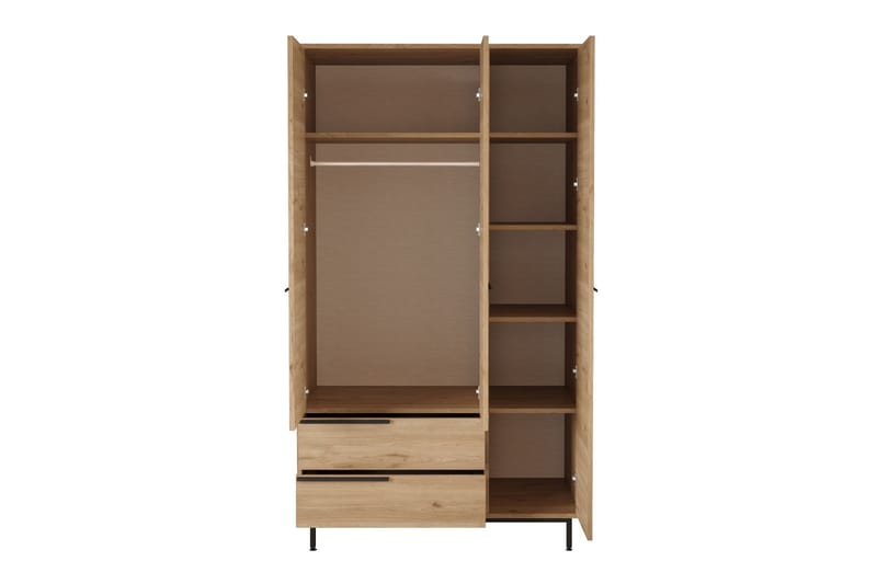Liyakat Garderob 112,2 cm - Valnöt - Förvaring - Klädförvaring - Garderob & garderobssystem