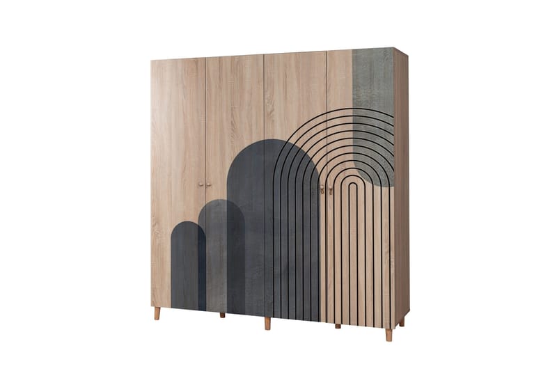 Loni Garderob 180 cm - Brun - Förvaring - Klädförvaring - Garderob & garderobssystem