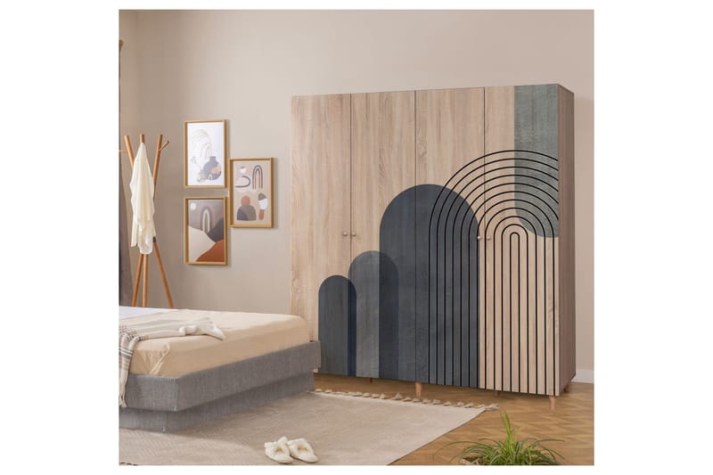 Loni Garderob 180 cm, Brun