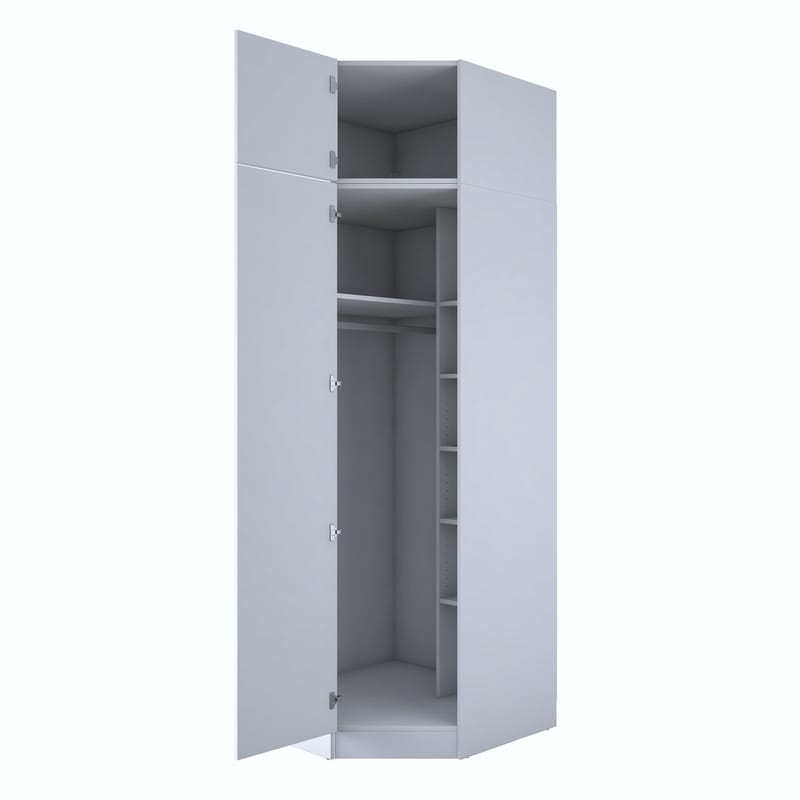 Lorvik Garderob 91x255x57,5 cm - Vit - Förvaring - Klädförvaring - Garderob & garderobssystem - Klädskåp & fristående garderob