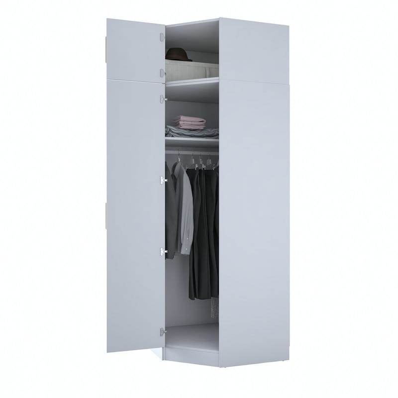 Lorvik Garderob 91x255x57,5 cm - Vit - Förvaring - Klädförvaring - Garderob & garderobssystem - Klädskåp & fristående garderob