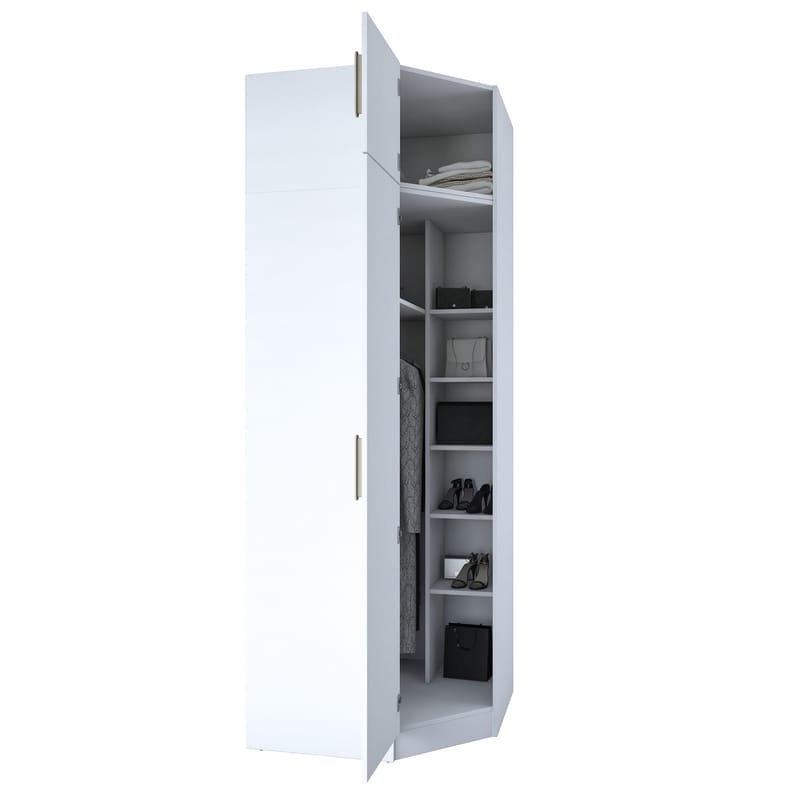 Lorvik Garderob 91x255x57,5 cm - Vit - Förvaring - Klädförvaring - Garderob & garderobssystem - Klädskåp & fristående garderob