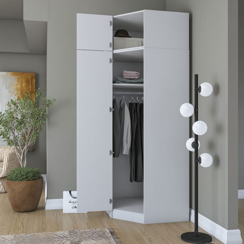 Lorvik Garderob 91x255x57,5 cm - Vit - Förvaring - Klädförvaring - Garderob & garderobssystem - Klädskåp & fristående garderob
