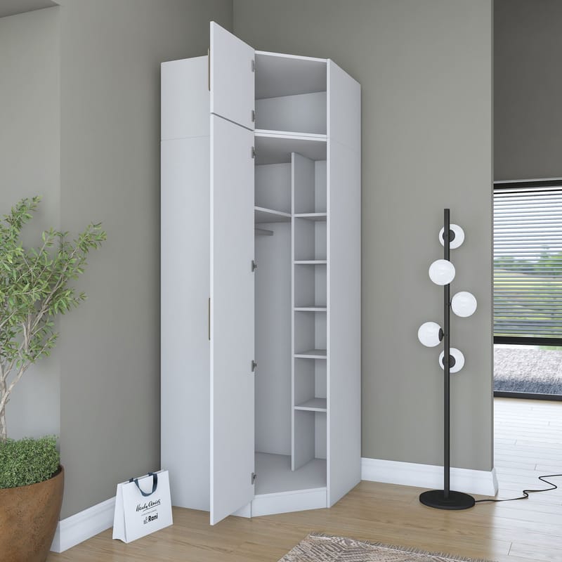 Lorvik Garderob 91x255x57,5 cm - Vit - Förvaring - Klädförvaring - Garderob & garderobssystem - Klädskåp & fristående garderob