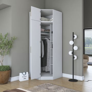 Lorvik Garderob 91x255x57,5 cm - Vit - Förvaring - Klädförvaring - Garderob & garderobssystem - Klädskåp & fristående garderob