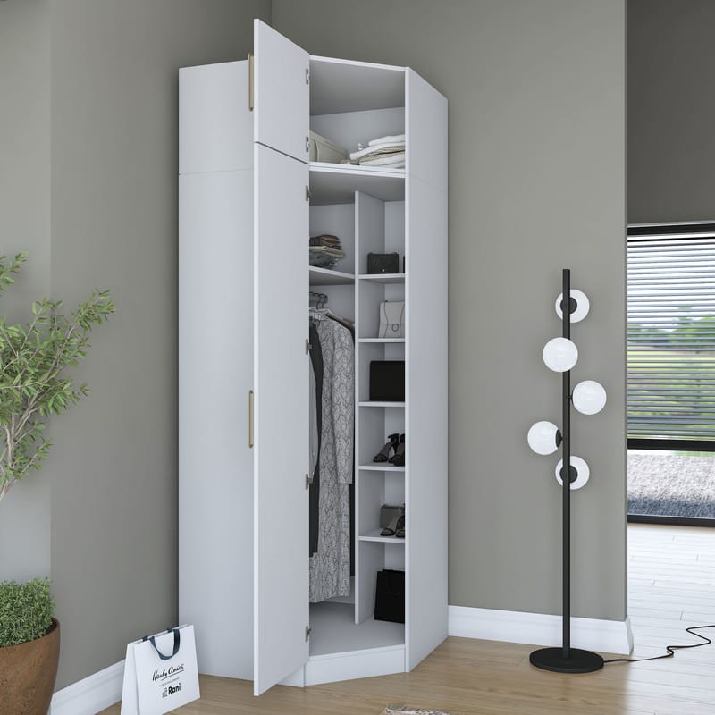 Lorvik Garderob 91x255x57,5 cm - Vit - Förvaring - Klädförvaring - Garderob & garderobssystem - Klädskåp & fristående garderob